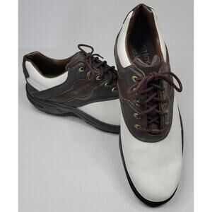 Men's Foot Joy Green Joys Golf Shoes Brown White Saddle Soft Spikes 12 M 45587